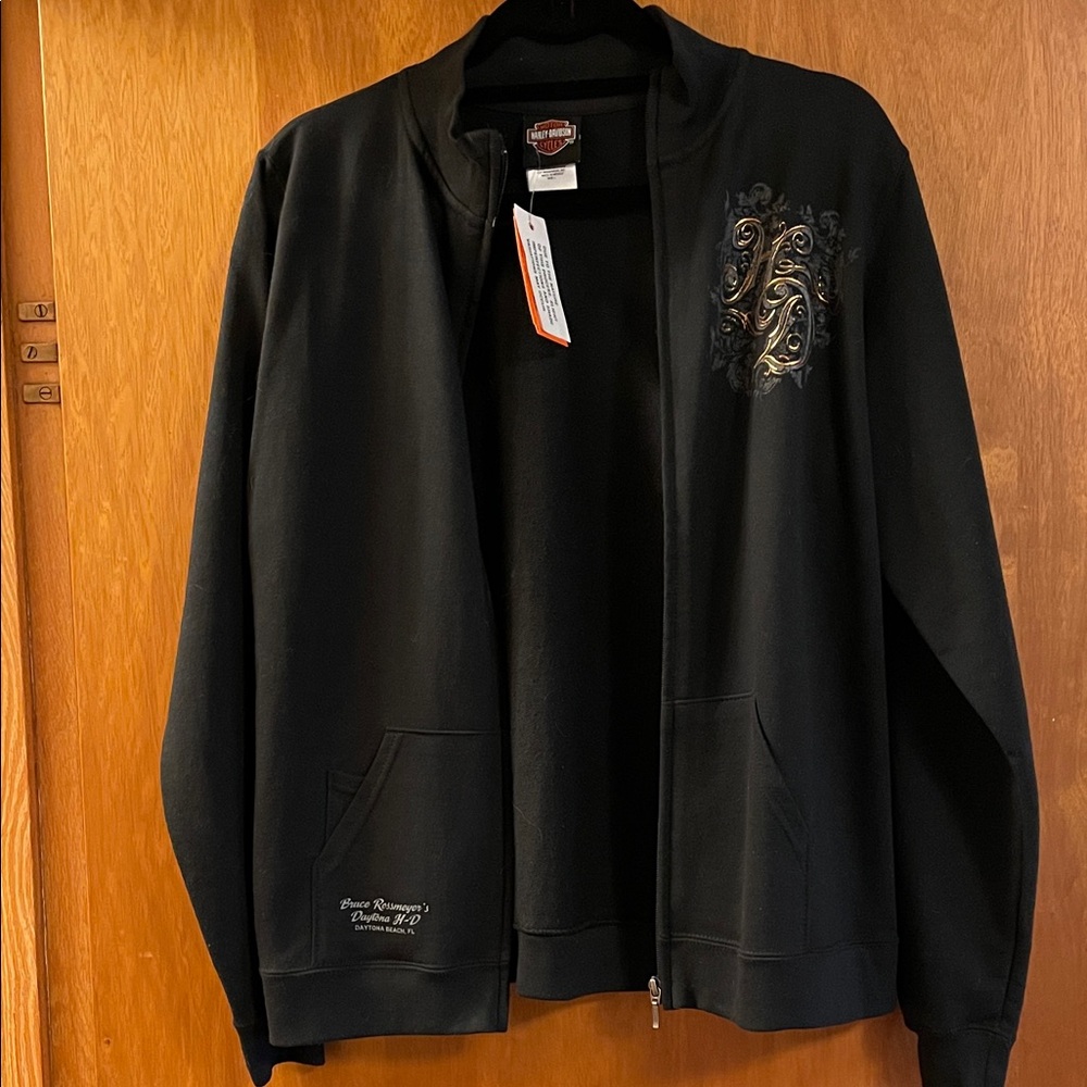Vintage (1990’s)  Harley Davidson “Ain’t no Stopping” full zip mock fleece